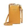 Women's Black Faux Leather Crossbody Bag with Gold Frame