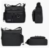 Men's Black Multi-pocket Nylon Crossbody Messenger Bag –