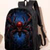 Men's Large Capacity Spider Print Backpack with Double