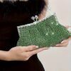 Women's Green Sage Rhinestone Clutch Purse – Vintage