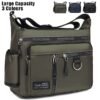 Men's Black Multi-pocket Nylon Crossbody Messenger Bag –