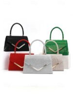 Women's Glitter Evening Clutch Bag with Chain Strap – - Image 10