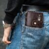 Men's Vintage Leather Wallet – Bifold Zipper Wallet with