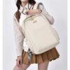 Unisex White Waterproof Laptop Backpack with Padded Compartment,