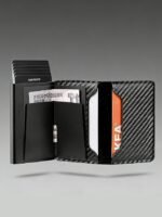 Men's RFID Blocking Carbon Fiber Pattern Wallet, Faux - Image 5