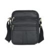Men's Brown Leather Crossbody Bag with Multiple Zipper