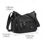 Women's Faux Leather Quilted Crossbody Bag with Multiple - Image 3
