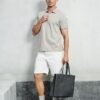 Men's Large Faux Leather Tote Bag – Stylish Business