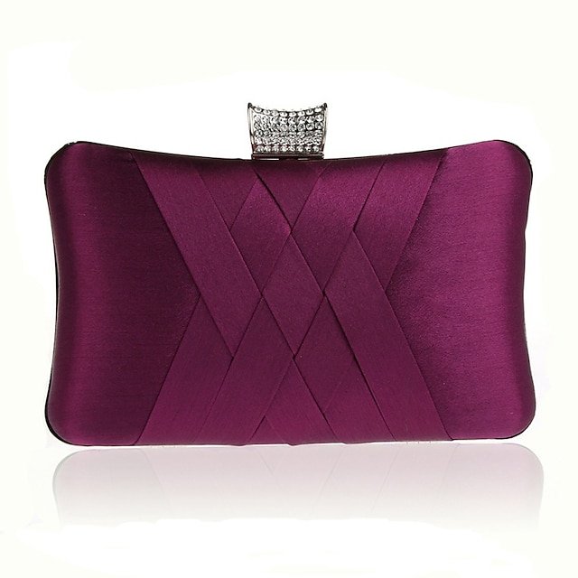 bxsjve1508897251941 Women's Satin Evening Clutch Bag – Elegant Purple Purse - Image 1
