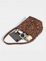 70Pcs Women's Suede-Like Faux Leather Tote with Leopard print - Image 9