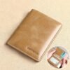 Men's Brown RFID Blocking Leather Bifold Wallet with ID