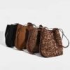70Pcs Women's Suede-Like Faux Leather Tote with Leopard print