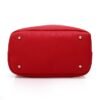 Women's Red Faux Leather Handbag with Gold Lock and Chain