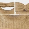 Women's Boho Chic Straw Clutch with Large Bow Detail -