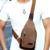Men's Canvas Sling Bag - Durable Crossbody Shoulder