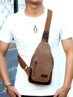 Men's Canvas Sling Bag - Durable Crossbody Shoulder - Image 2
