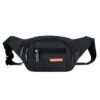 Black Waterproof Waist Bag – Multi-Pocket Fanny Pack for