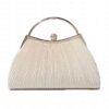 Women's Navy Blue Evening Clutch – Elegant Pleated Velvet