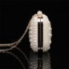 Elegant Pearl Clutch Bag – Luxury White Beaded Evening Purse