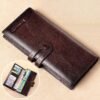 Men's Genuine Leather Long Wallet – Vintage Bifold Clutch