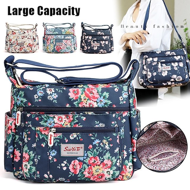 dhrvxz1695285656473 Women's Floral Print Crossbody Bag – Lightweight - Image 1