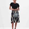 Women's Vintage Floral Print Shoulder Bag with Gold Chain