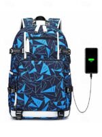 Kids' Galaxy Print Waterproof School Backpack with USB - Image 18