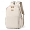 Unisex White Waterproof Laptop Backpack with Padded Compartment,