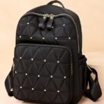 Women's Quilted Waterproof Nylon Backpack – Lightweight