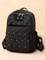 Women's Quilted Waterproof Nylon Backpack – Lightweight