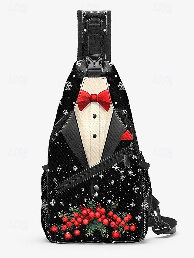 drqejt1762943048981 Men's Christmas Sling Bag - Polyester, Multi-Pattern - Image 1