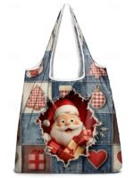 Women's Christmas Foldable Shopping Bag - Multiple Santa - Image 16