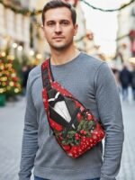 Men's Christmas Sling Bag - Polyester, Multi-Pattern - Image 2
