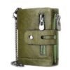 Men's Vintage Leather Wallet – Bifold Zipper Wallet with