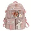 Cute Transparent Pocket Backpack Waterproof with Plush Toy -