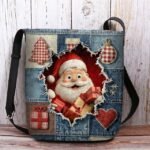 Women's Christmas Crossbody Bag - Polyester Velvet - Image 11