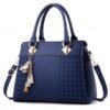 30Pcs Women's Faux Leather Handbag with Tassel Charm and Textured