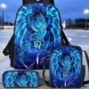 Boys' dragon themed three-piece backpack set, Including