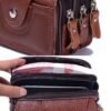 Men's Leather Belt Bag Wallet – Genuine Leather, Black