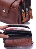 Men's Leather Belt Bag Wallet – Genuine Leather, Black - Image 6
