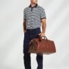 3Pcs Men's Versatile Leather Weekender Bag with Integrated Shoe