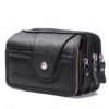 Men's Leather Belt Bag Wallet – Genuine Leather, Black