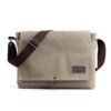 Men's Brown Canvas Messenger Bag with Adjustable Shoulder