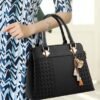 30Pcs Women's Faux Leather Handbag with Tassel Charm and Textured