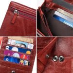 Women's Vintage Red Leather RFID-Blocking Wallet - - Image 2