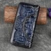 Handmade leather continental wallet with elegant mandala pattern