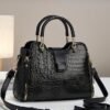 Women's Croc-Embossed Top-Handle Satchel – Structured
