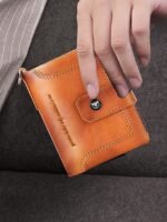 Men's Genuine Leather RFID Blocking Wallet with Chain, - Image 9