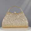 Women's Glitter Evening Clutch Bag – Sparkly Gold Handbag