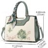Women's Embroidered Faux Leather Handbag with Scarf Accent